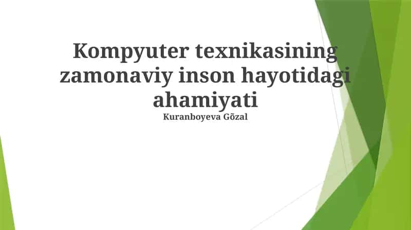 Kommunikatsiya va aloqa vositasi sifatida kompyuterlar 1