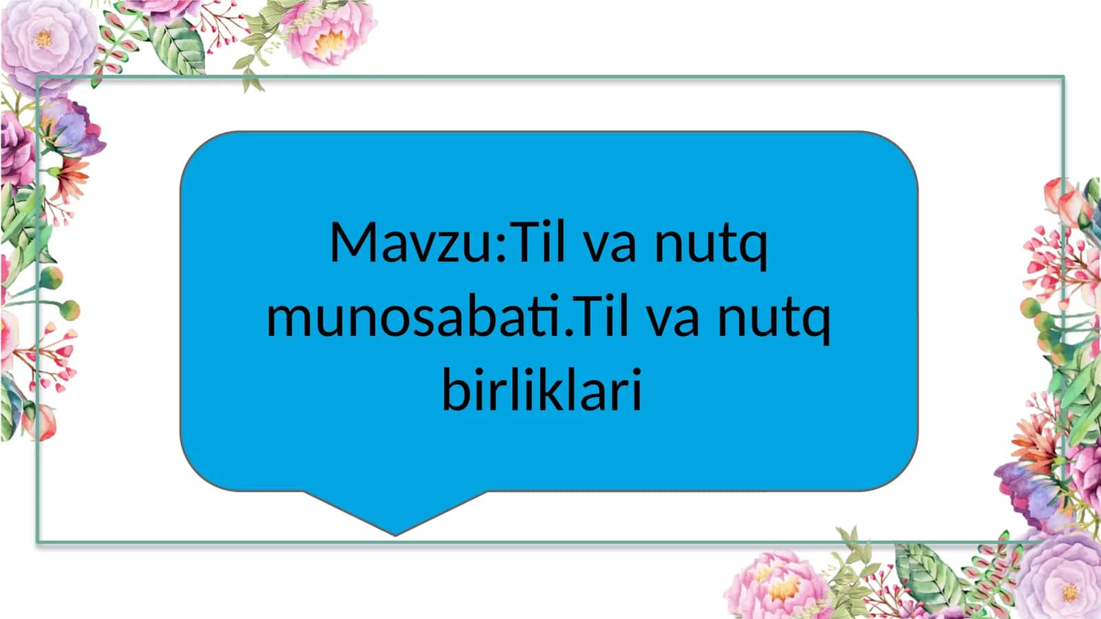 Til va nutq munosabati. Til va nutq birliklari 1