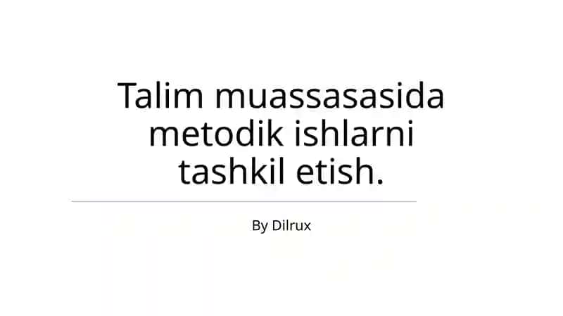 Metodik materiallar bazasi