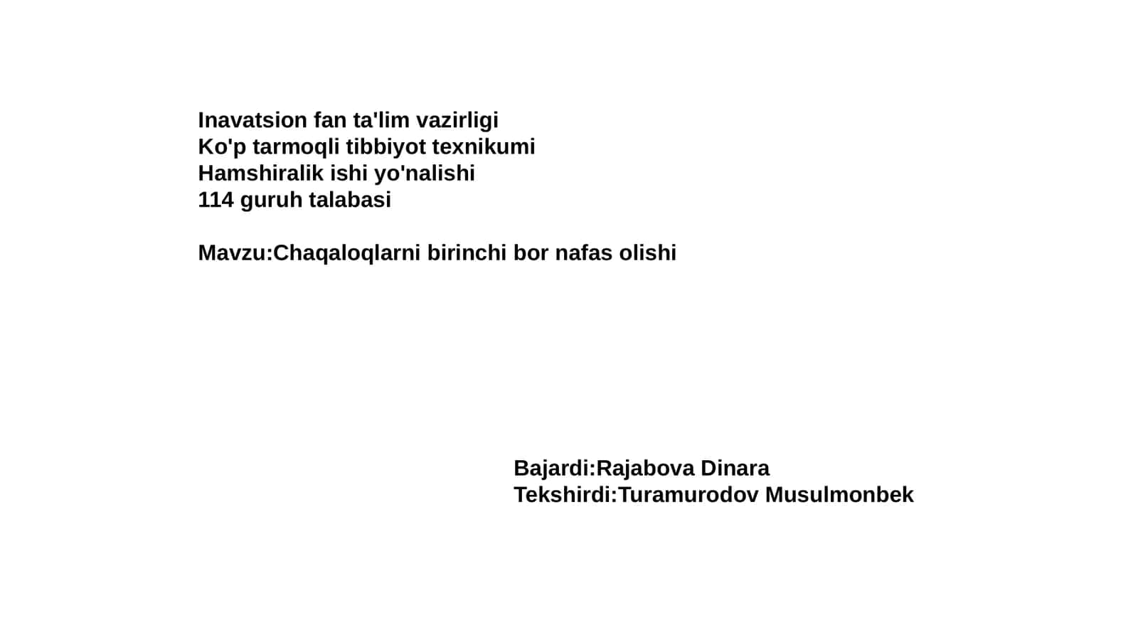 Ko'p tarmoqli tibbiyot texnikumi 1