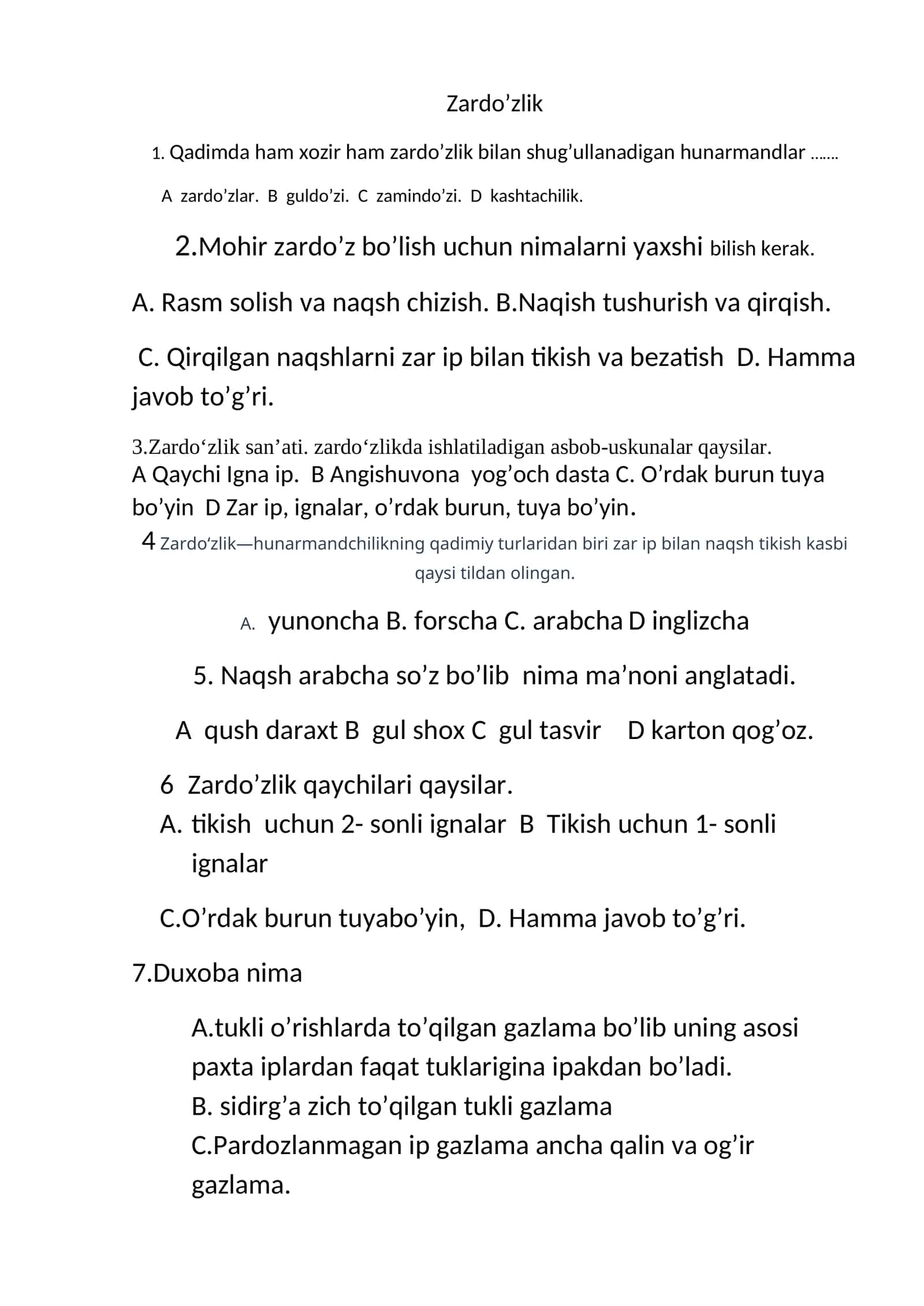 Zardo’zlik 1