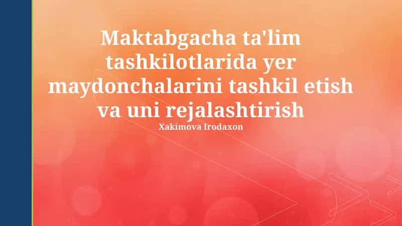 O'yin maydonchalari tashkil etish 1