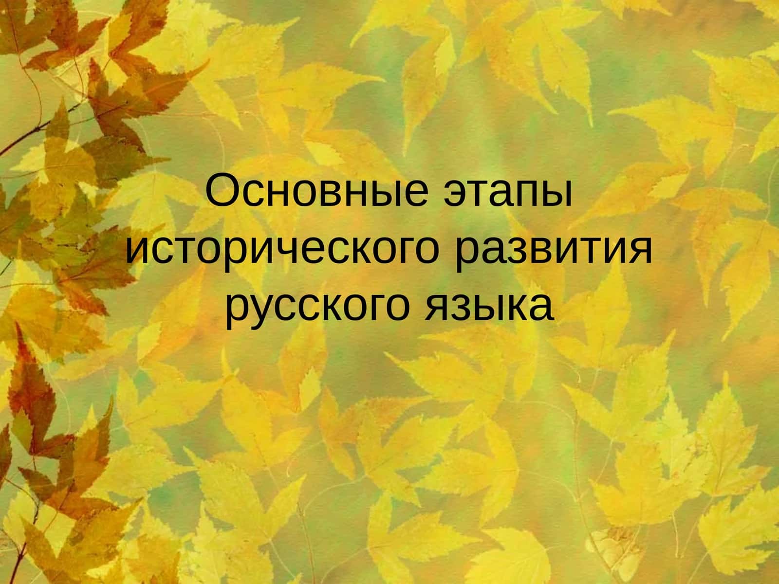 Основные этапы исторического развития русского языка 1