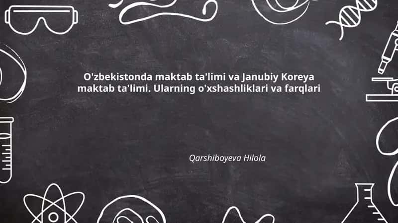 O'zbekistonda maktab ta'limi va Janubiy Koreya maktab ta'limi 1