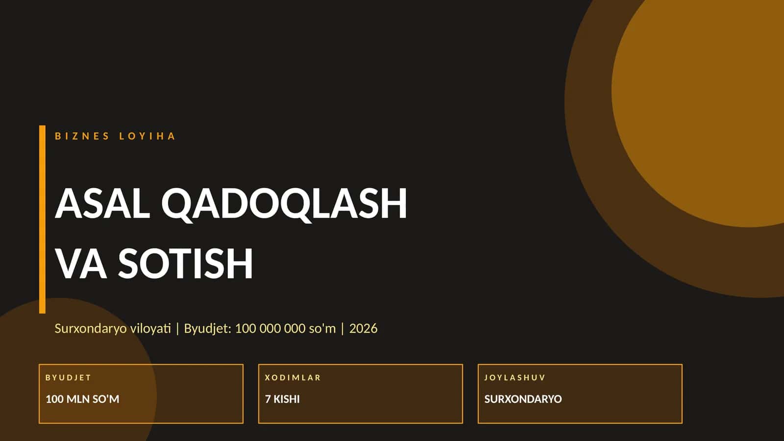 (100 millionlik loyiha ishi)  ASAL QADOQLASH VA SOTISH 1