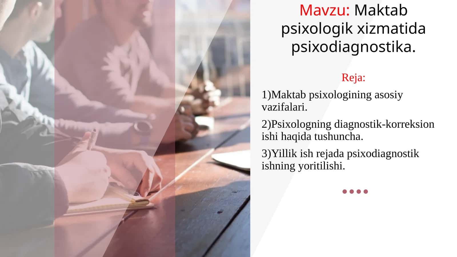 Maktab psixologik xizmatida psixodiagnostika 1