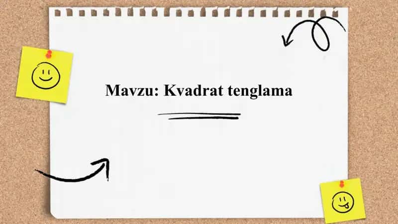 Kvadrat Tenglama 1