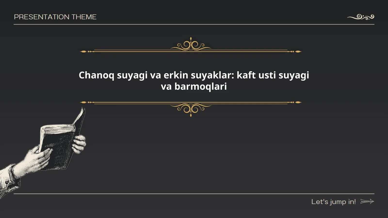 Chanoq suyagi va erkin suyaklar: kaft usti suyagi va barmoqlari 1