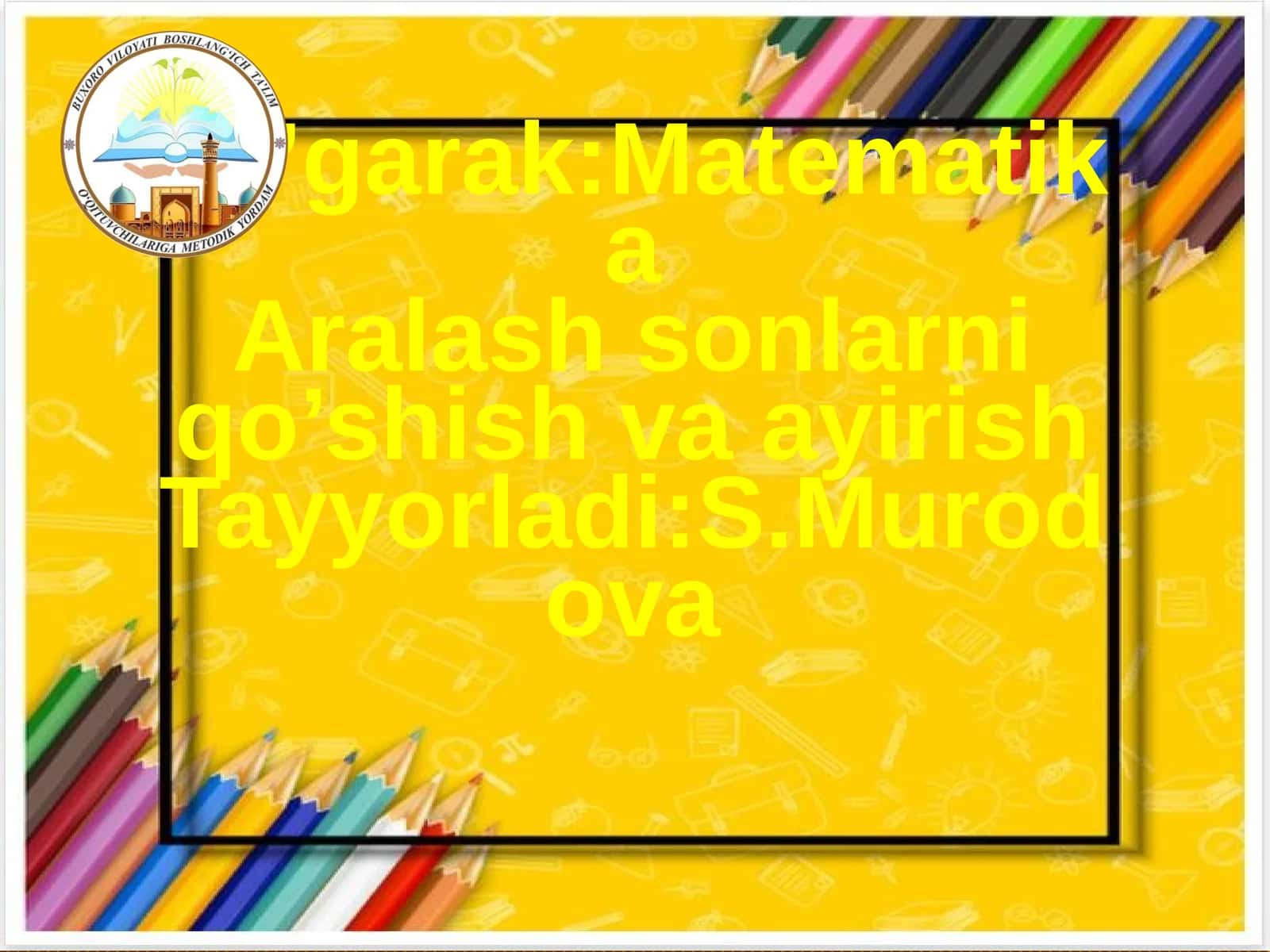 Aralash sonlarni qo’shish va ayirish 1