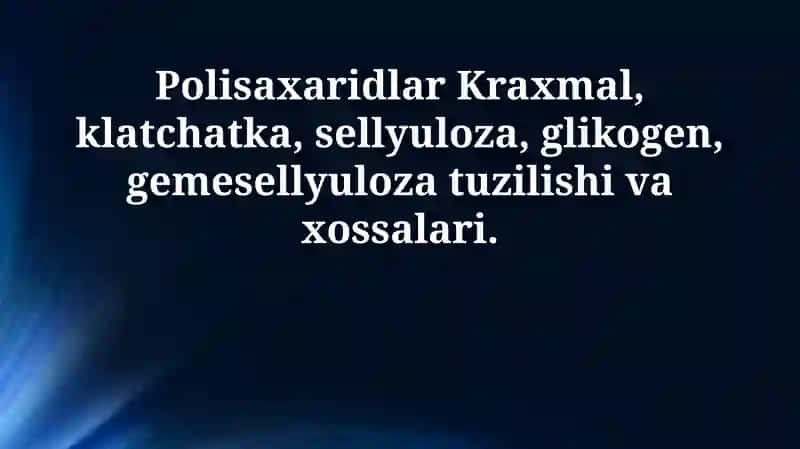 Polisaxaridlar