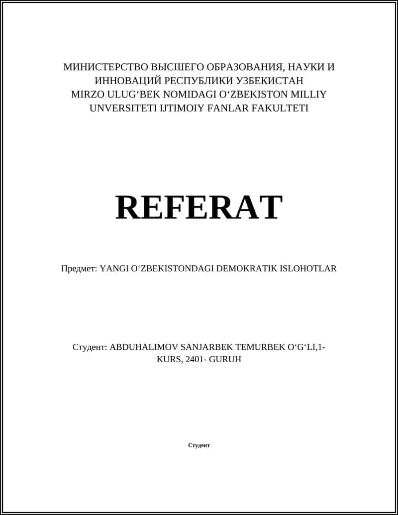 YANGI OʻZBEKISTONDAGI DEMOKRATIK ISLOHOTLAR 1