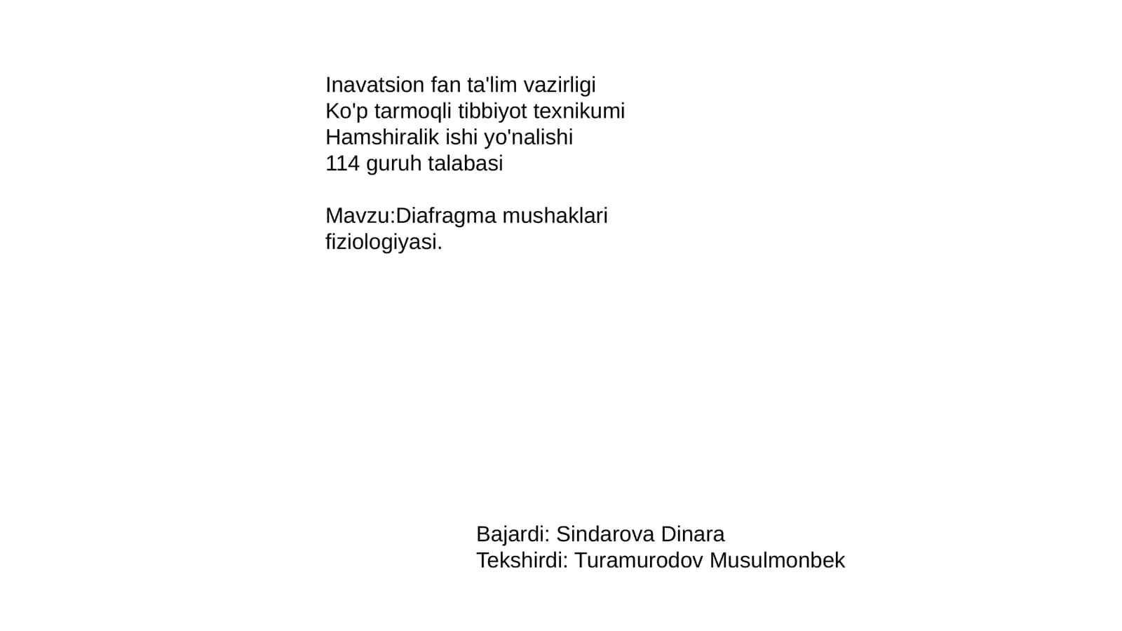 Diafragma mushaklari fiziologiyasi 1