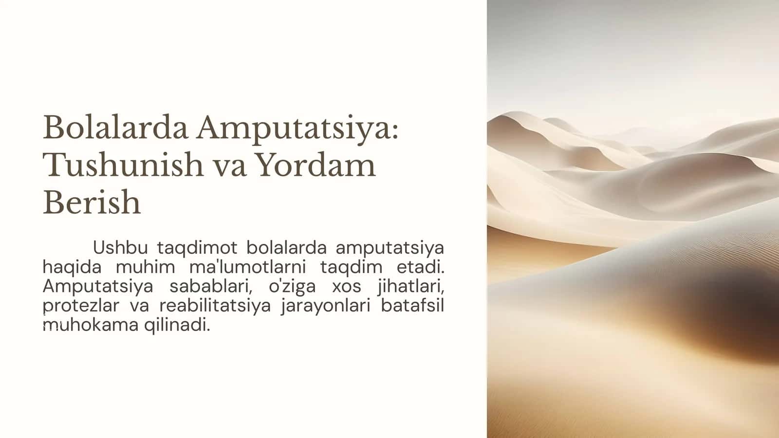 Bolalarda Amputatsiya: Tushunish va Yordam Berish 1