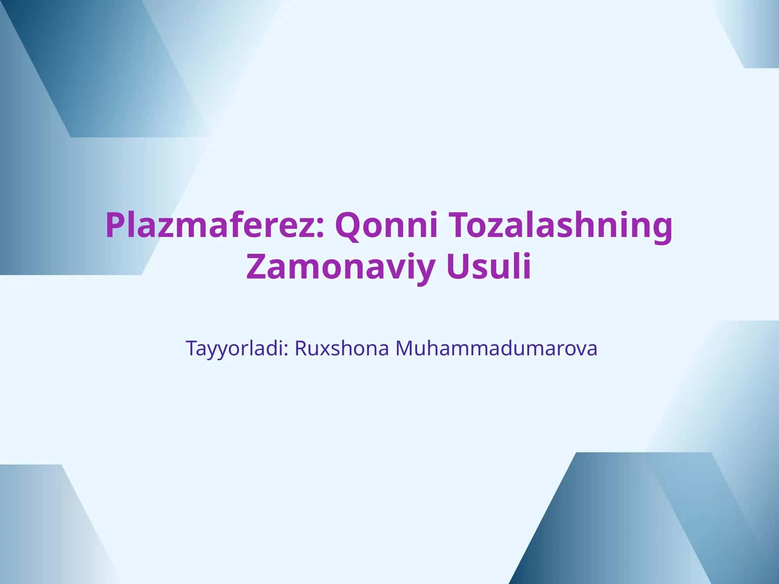 Plazmaferez: Qonni Tozalashning Zamonaviy Usuli 1