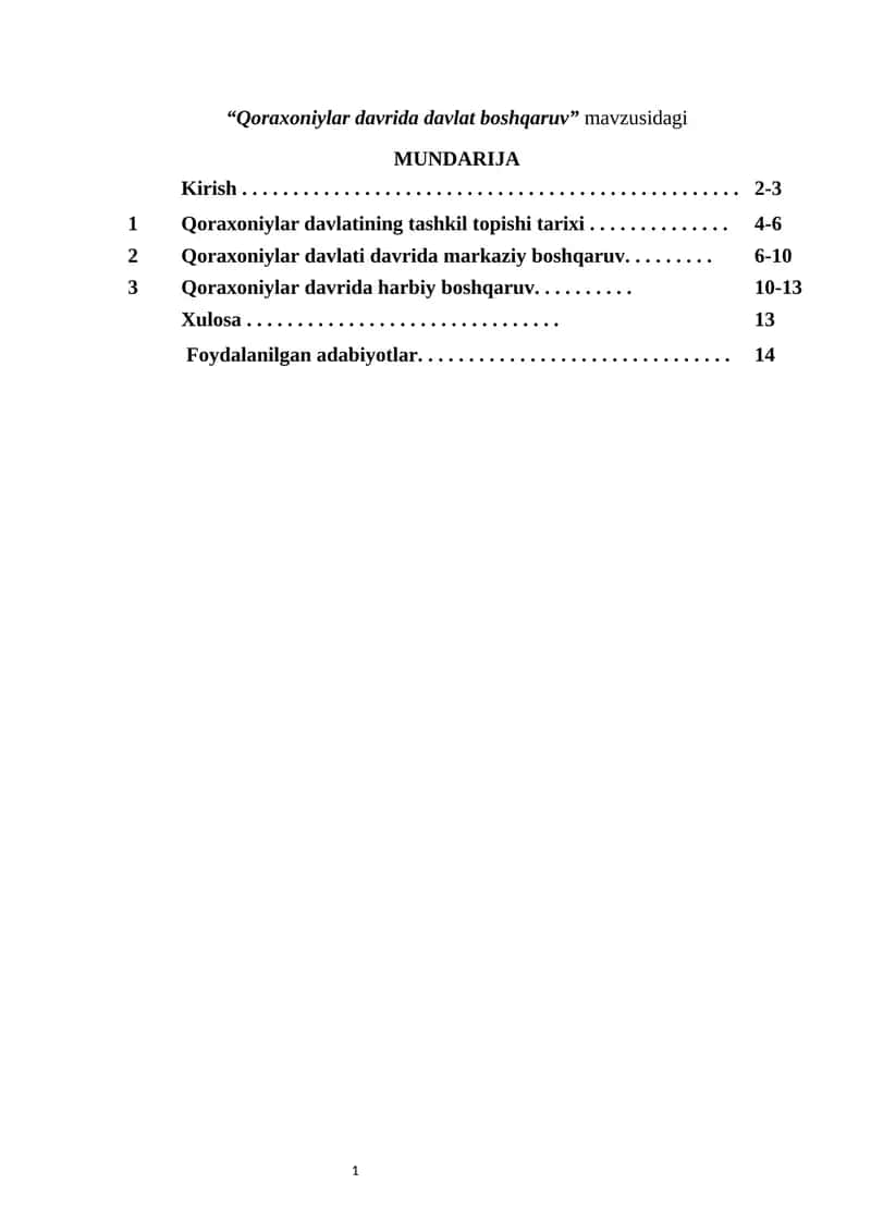 "Qoraxoniylar davrida davlat boshqaruv" 1