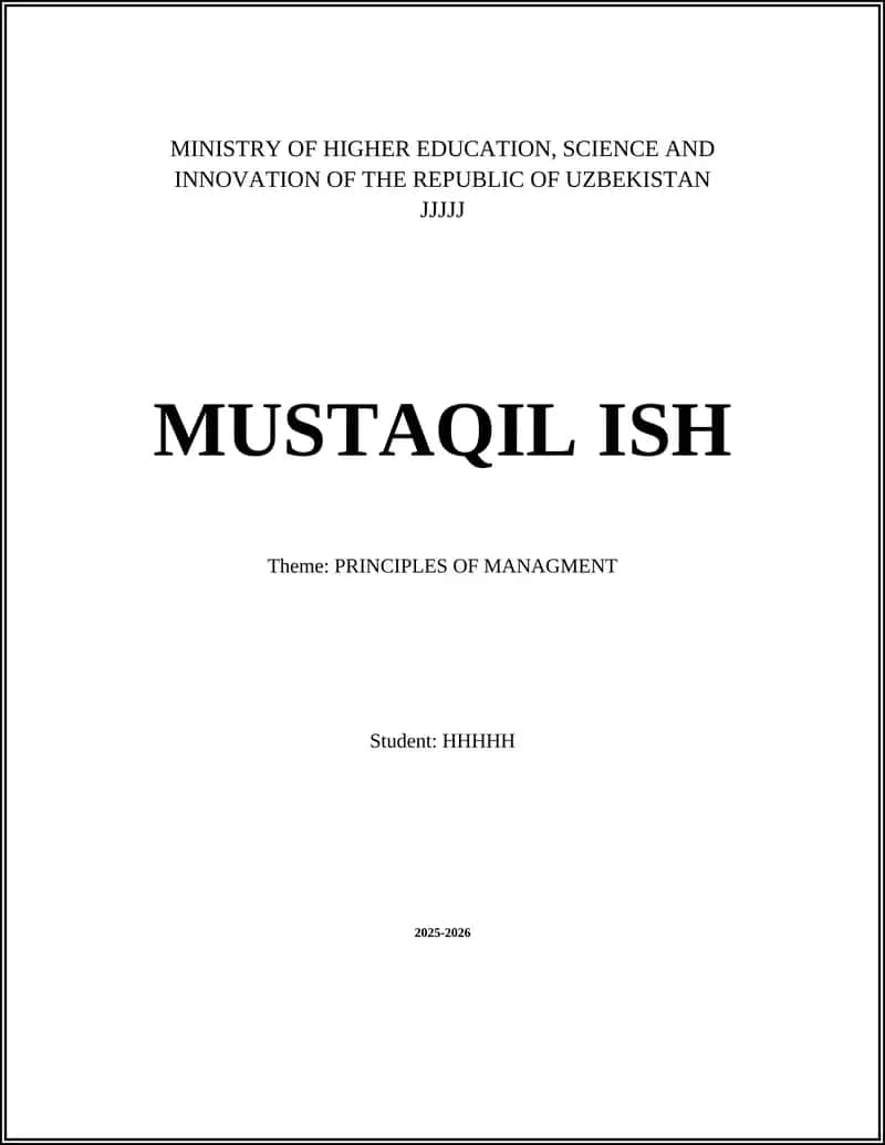 PRINCIPLES OF MANAGMENT 1