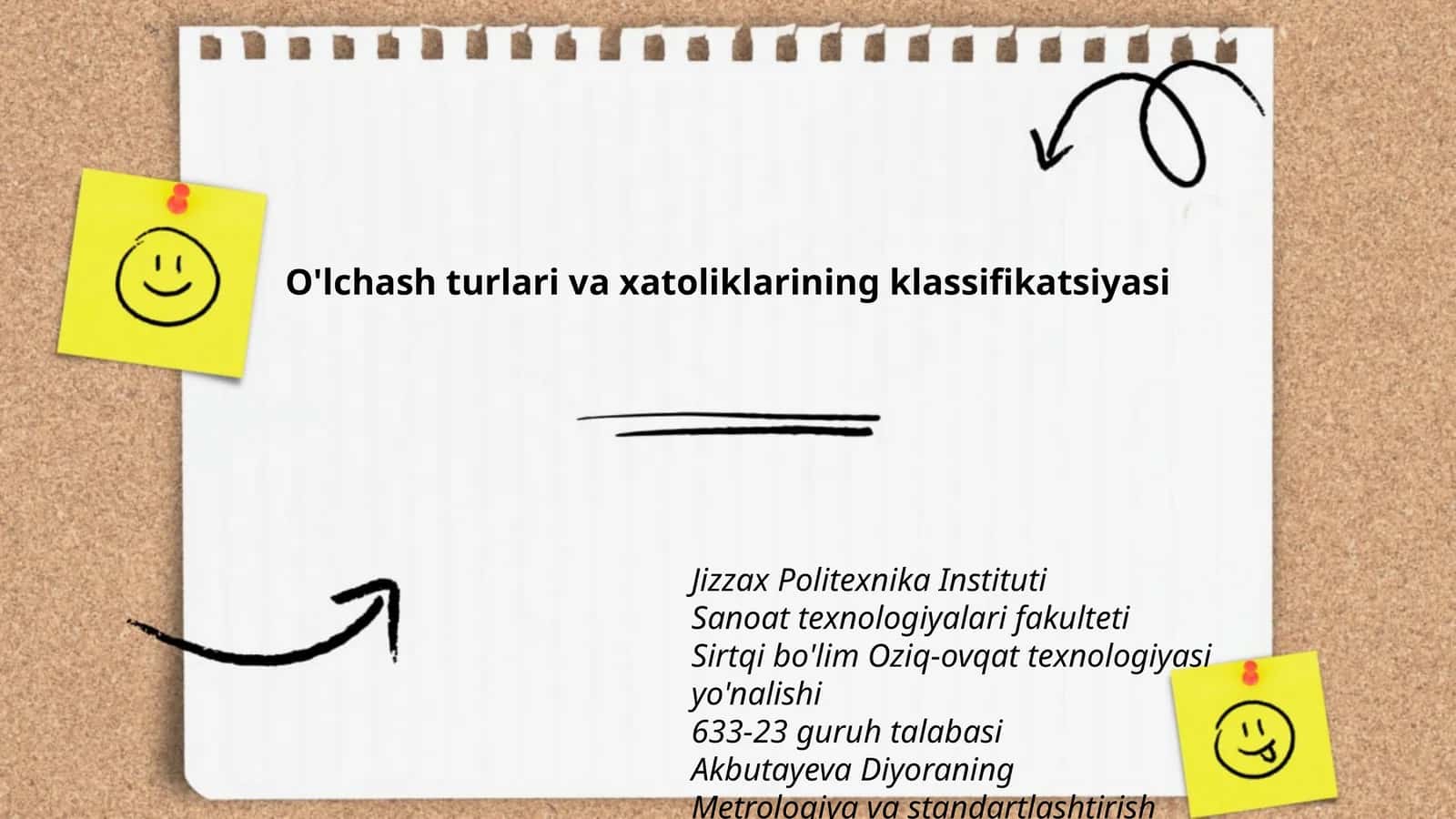 O'lchash turlari va xatoliklarining klassifikatsiyasi 1