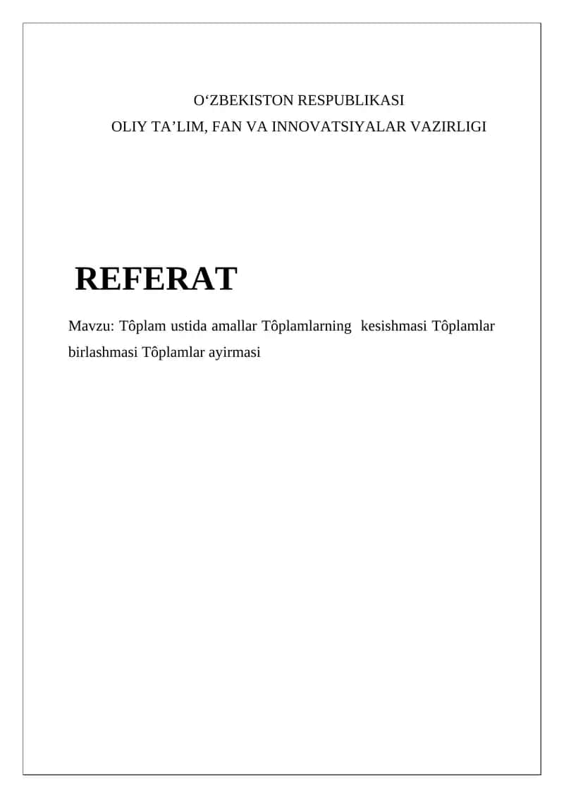 To'plamlar nazariyasi 1