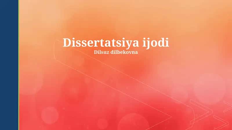 Dissertatsiya Yaratish Jarayoni 1
