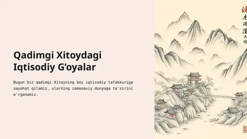 Qadimgi Xitoydagi Iqtisodiy G’oyalar 1