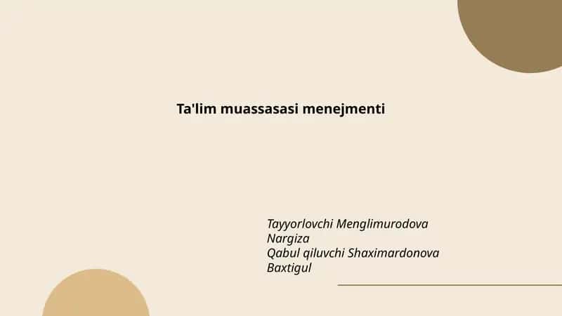 Ta'lim muassasasi menejmenti 1