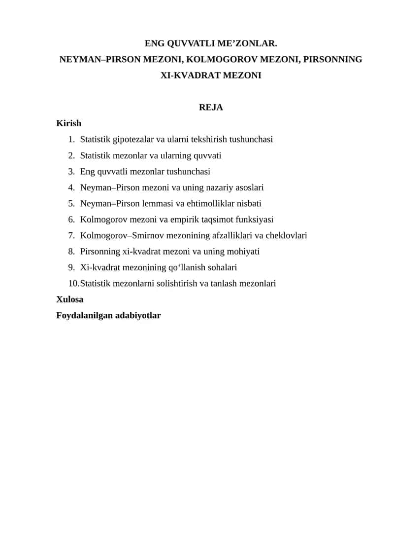 ENG QUVVATLI ME’ZONLAR 1