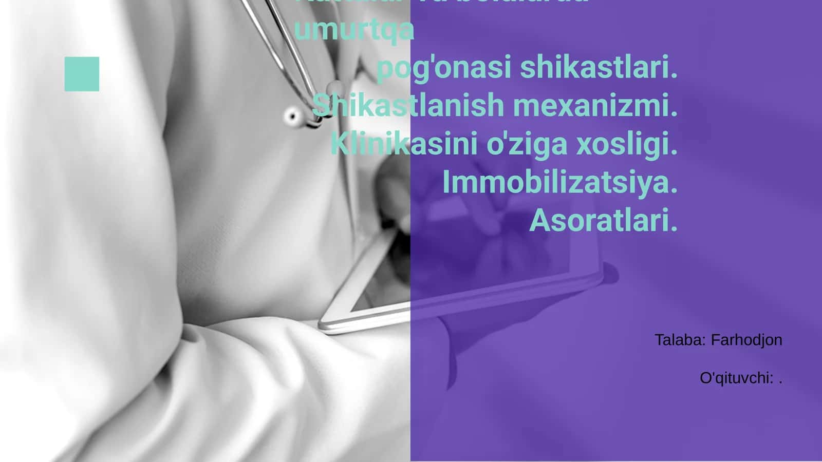Kattalar va bolalarda umurtqa pog'onasi shikastlari 1