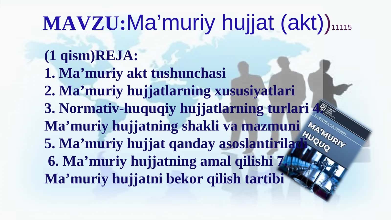 YANGI Mamuriy akt 1