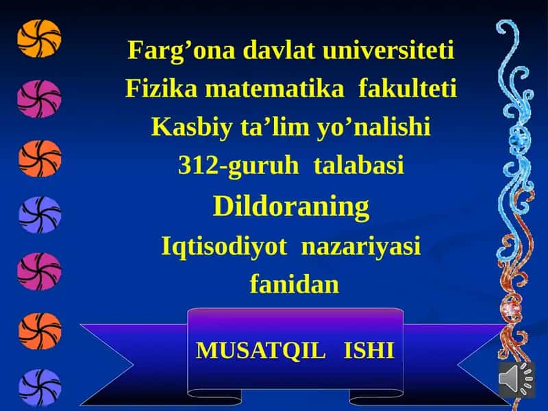 Iqtisodiyot nazariyasi 1
