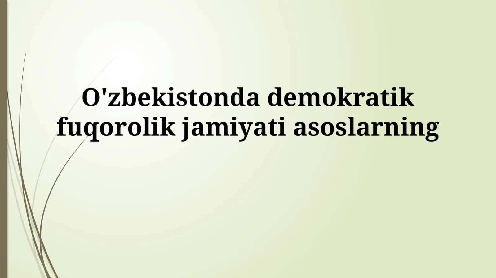 O'zbekistonda demokratik fuqarolik jamiyatining konstitutsiyaviy asoslari 1