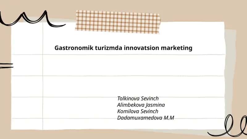 Gastronomik turizmda innovatsion marketing 1