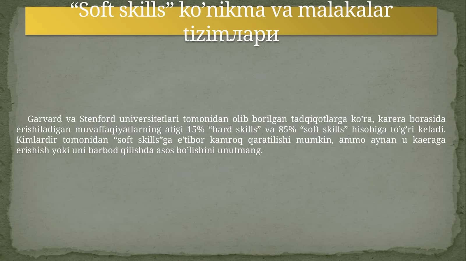 Yumshoq ko’nikmalar (Soft skills) 1
