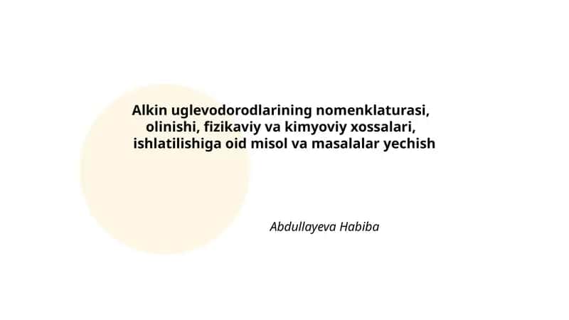 Alkin uglevodorodlarining nomenklaturasi 1