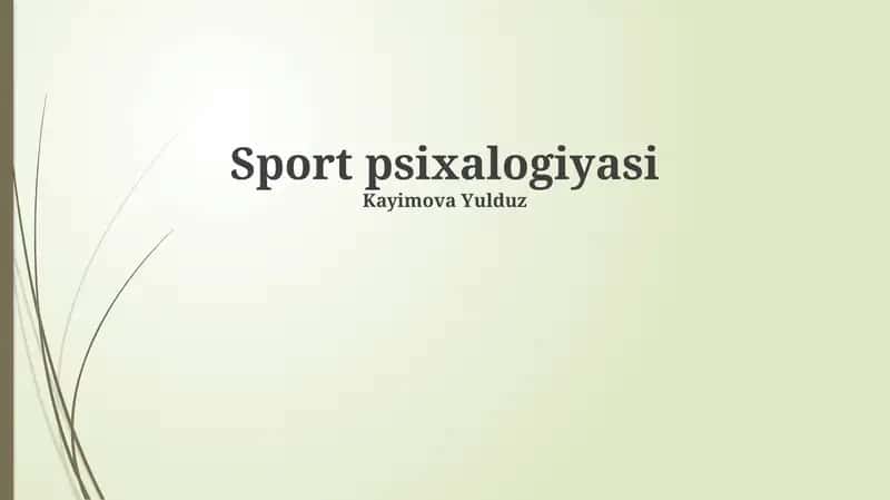 Sport psixalogiyasi 1