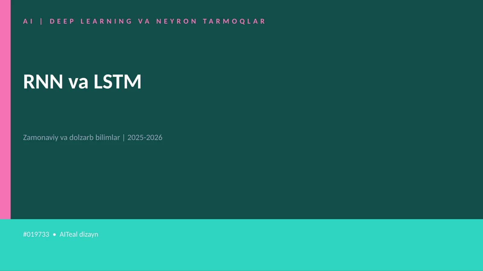 AI | DEEP LEARNING VA NEYRON TARMOQLAR 1