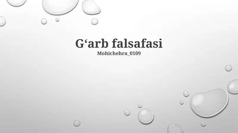 G‘arb falsafasi 1