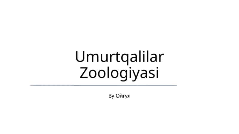 Umurtqalilar Zoologiyasi 1