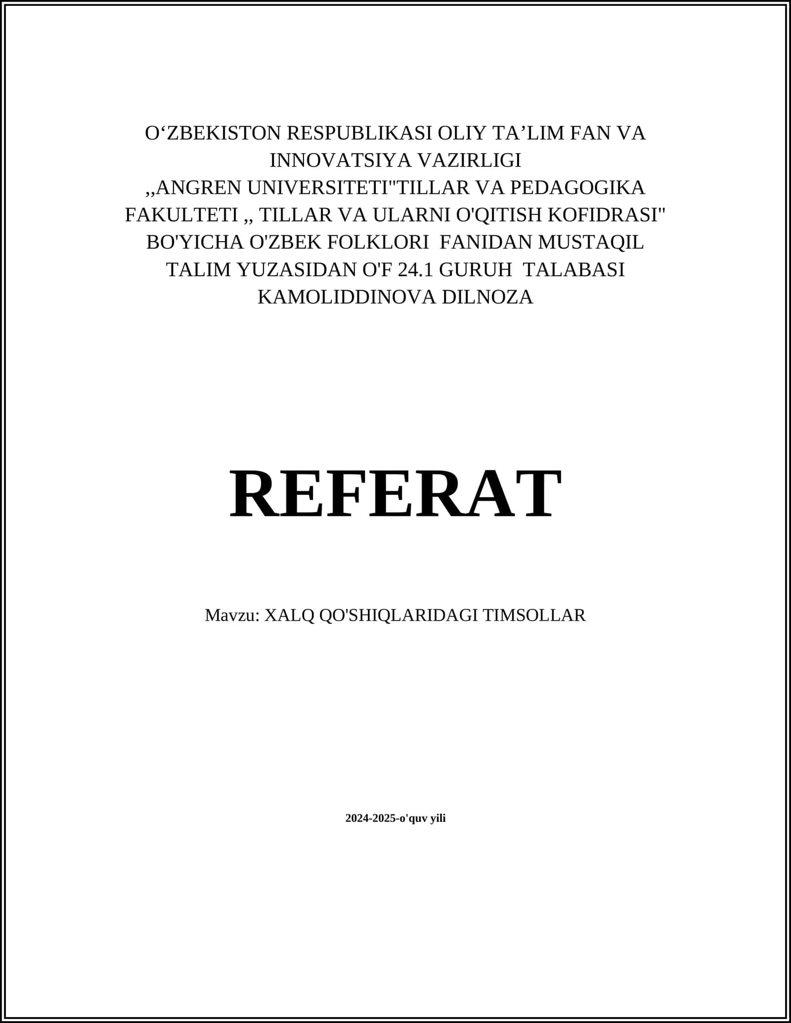 XALQ QO'SHIQLARIDAGI TIMSOLLAR 1