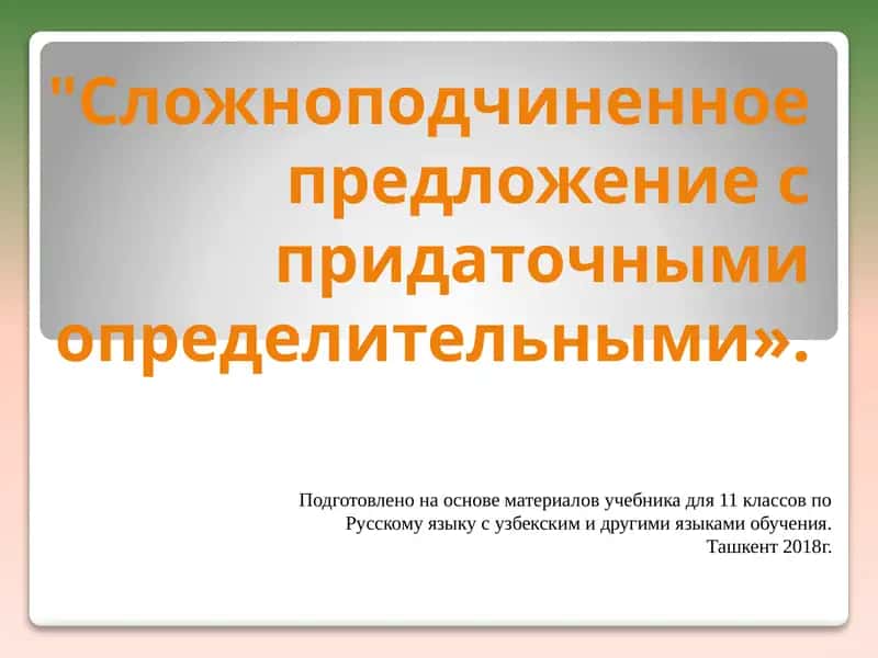 Сложноподчиненное предложение с придаточными определительными 1