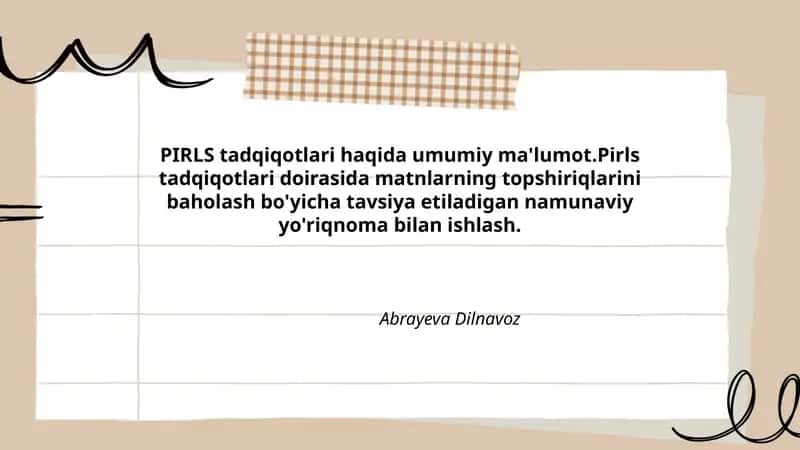 PIRLS Tadqiqotlari 1