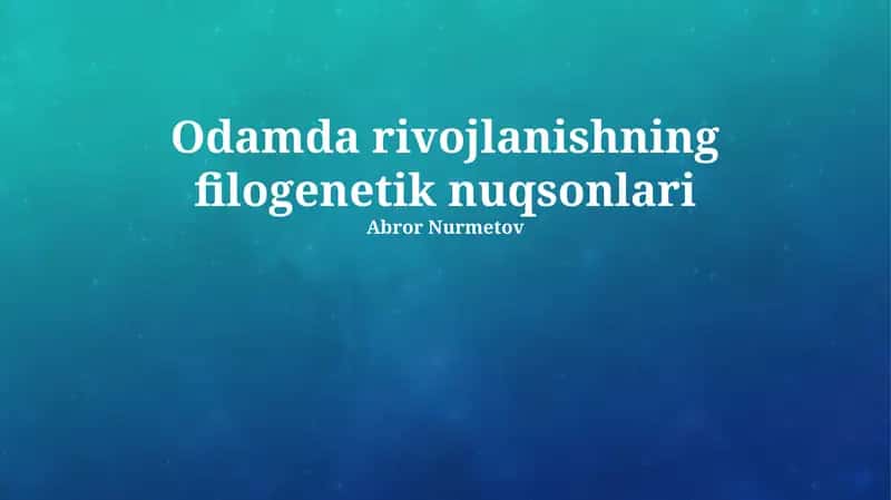 Immun tizimi rivojlanishidagi filogenetik nuqsonlar 1