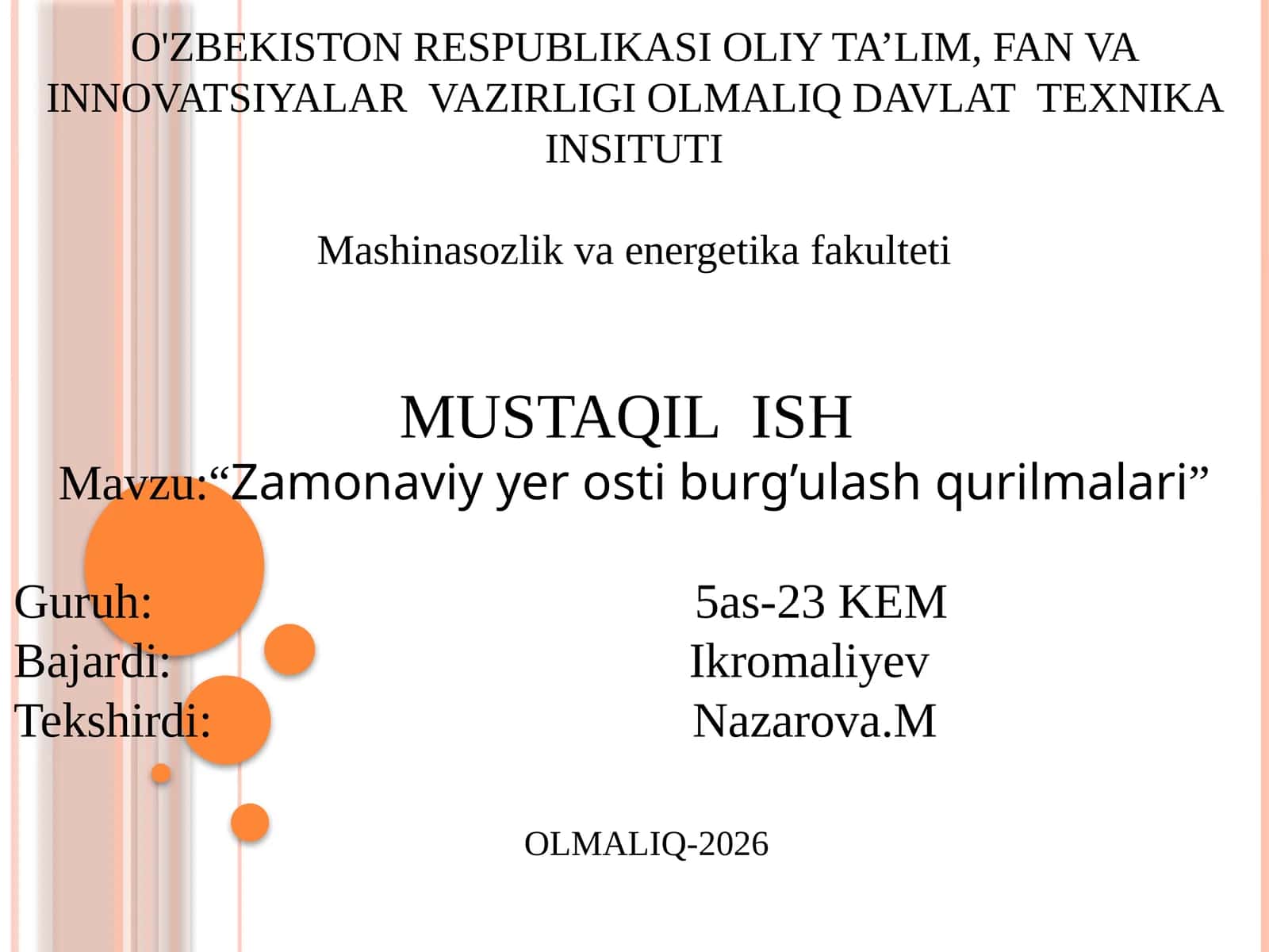 Zamonaviy yer osti burg’ulash qurilmalari 1