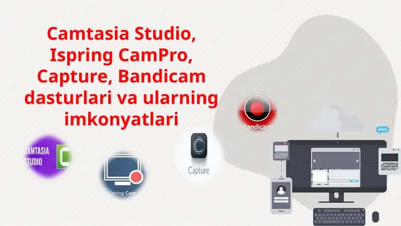 Camtasia Studio, Ispring CamPro, Capture, Bandicam dasturlari va ularning imkonyatlari 1