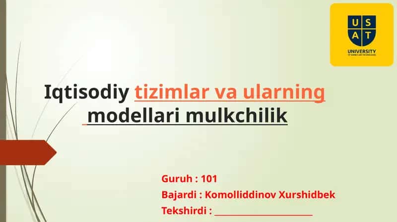 Iqtisodiy faoliyat ma'lumoti 1