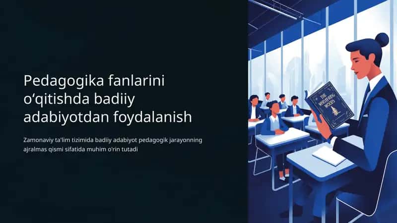 Badiiy adabiyot bilan pedagogika oʻqitishi 1