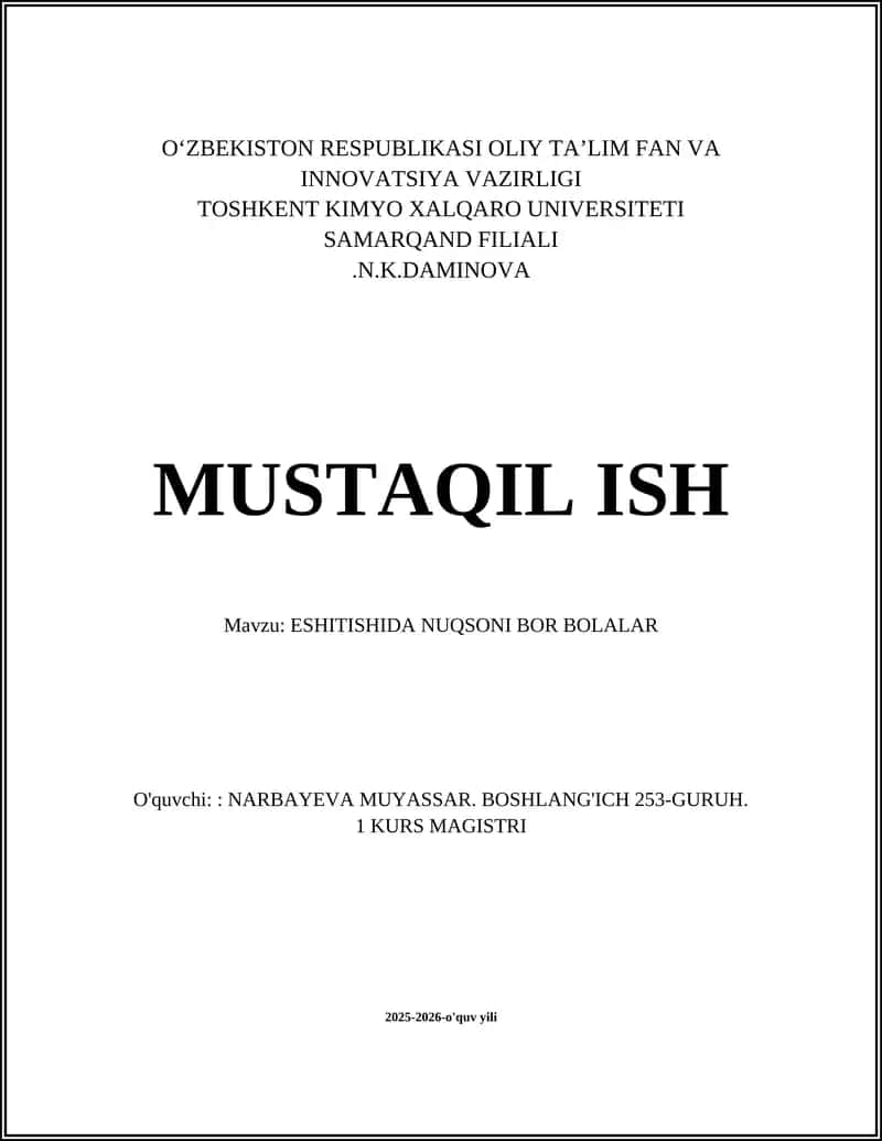 ESHITISHIDA NUQSONI BOR BOLALAR 1