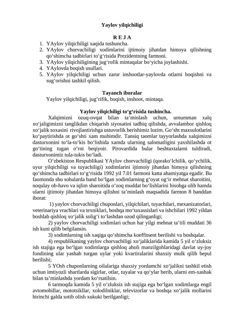 Yaylov yilqichiligi 1