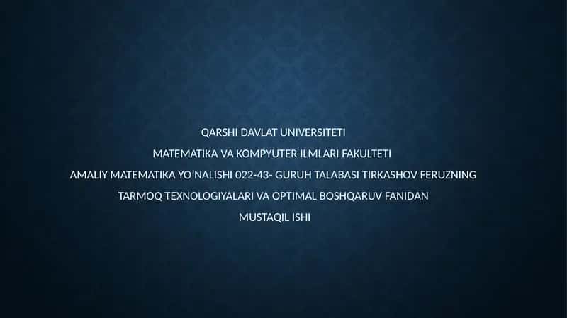 Kompyuter tarmoq protokollari 1