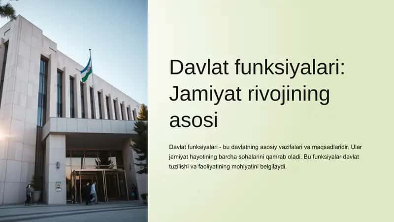 Davlat funksiyalari jamiyati rivojining asoslari 1