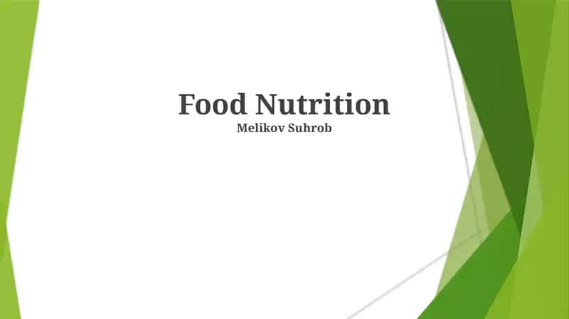 Food Nutrition 1
